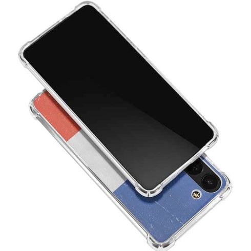 French Flag Distressed Galaxy S24 FE Clear Case